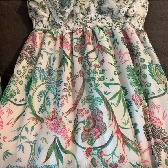 New House of Harlow Patchwork Floral Print V Neck Tiered Maxi Dress🌸 Large NWOT - Picture 9 of 14